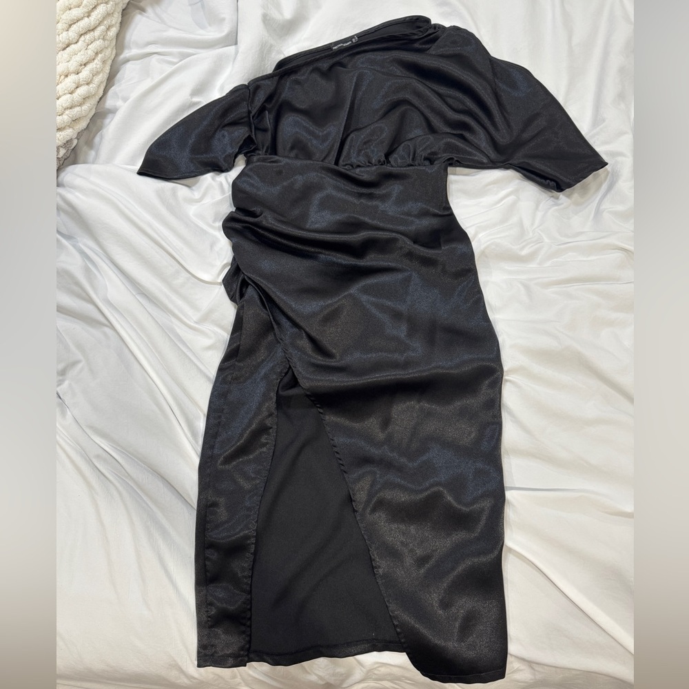 Elegant Black Satin Dress